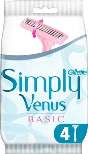 Gillette Simply Venus 3 Basic Tıraş Makinesi 4'Lü