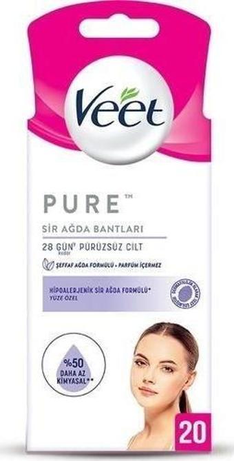 Veet Pure Hipoalerjenik Sir Ağda Bandı Yüz Bölgesi 20'Li