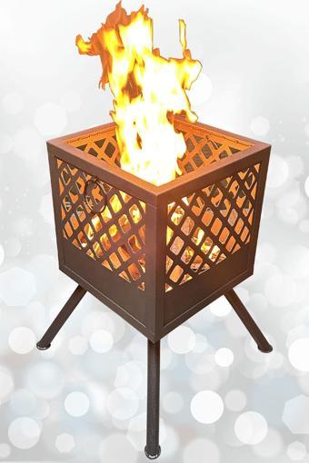 Aktepe Group Bahçe Şöminesi Ateş Çukuru 60 Litre Büyük Boy Şömine Bahçe Sobası Balkon Isıtma Fire Pit