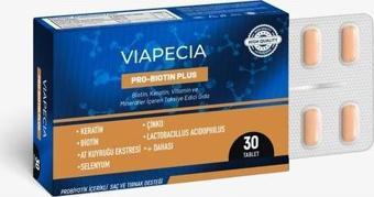 Viapecia Pro-Biotin Plus Biotin Keratin Vitamin Ve Mineraller Içeren Takviye Edici Gıda 30 Tablet