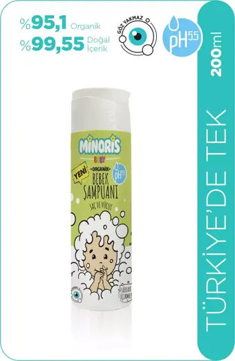 Minoris Baby Organik Bebek Saç ve Vücut Şampuanı 200ml