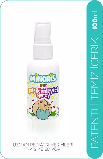 Minoris Baby Pişik Önleyici Sprey 100ml Parfümsüz, Vegan