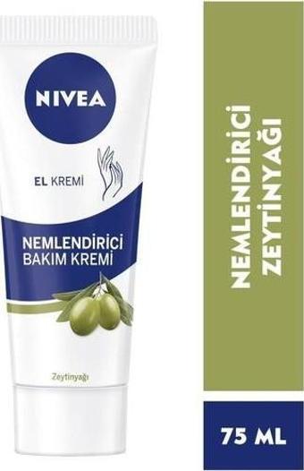 Nivea El Kremi Zeytinyağlı Nemlendirici Bakım Kremi 75Ml,48 Saat Neme Doymuş Ve Yumuşacık Eller