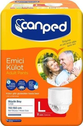 Canped Emici Külot 8 Adet Large Büyük Hasta Bezi