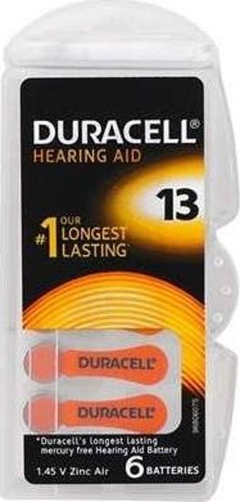 Duracell 13 Numara Düğme Kulaklık Pili İşitme Cihazı İçin 6'lı Paket