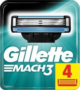 Gillette Mach3 Yedek Tıraş Bıçağı 4'Lü