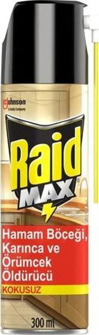 Raid Max Hamam Böceği, Karınca Ve Örümcek Öldürücü Sprey 300 Ml