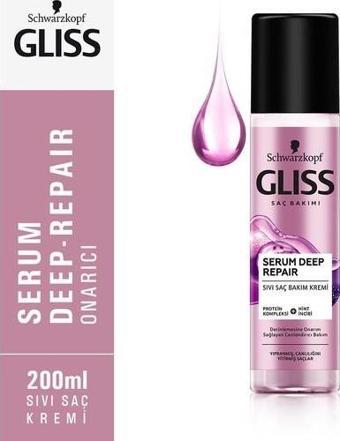 Gliss Serum Deep Repair Onarıcı Sıvı Saç Bakım Kremi - Protein Kompleksi Ve Hint İnciri İle 200 Ml