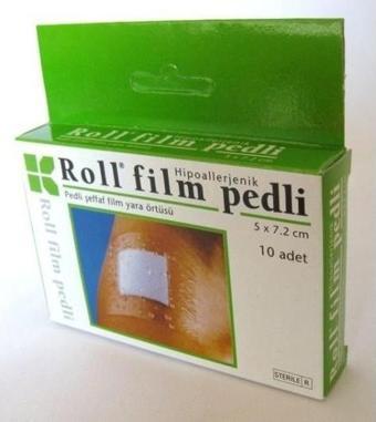 Roll Film Pedli Steril Şeffaf Yara Örtüsü 8X15 Cm 10'Lu Paket