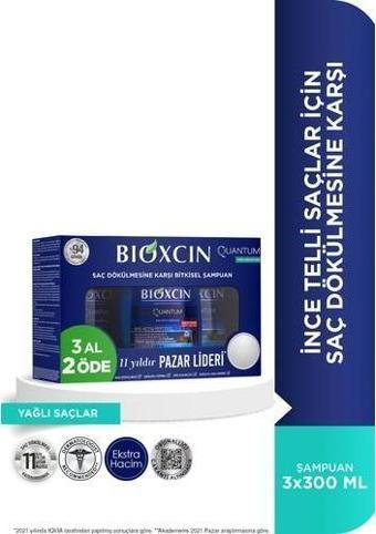 Bioxcin Quantum Bio-Activ Şampuan Yağlı Saçlar 3 Al 2 Öde