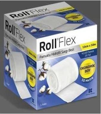 Roll Flex Eko Pamuklu Sargı Bezi 10 Cm X 50 M