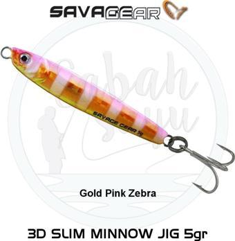 Savage Gear 3D Slim Minnow Baby Jig 5g 4.6cm Gold Pink Zebra