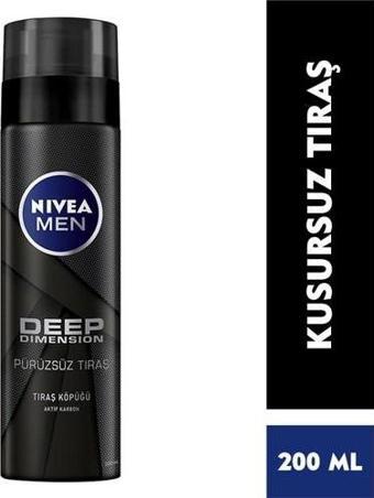 Nivea Men Deep Dimension Tıraş Köpüğü 200Ml,Kusursuz Tıraş