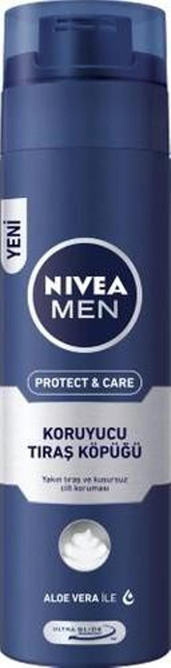 Nivea Men Protect&Care Tıraş Köpüğü 200Ml,Kuru Ciltler İçin,Pürüzsüz Tıraş