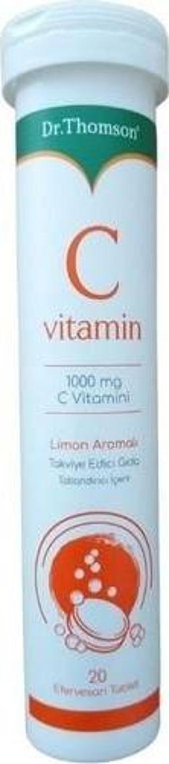 Dr. Thomson Vitamin C Limon Aromalı 1000 Mg 20 Efervesan Tablet