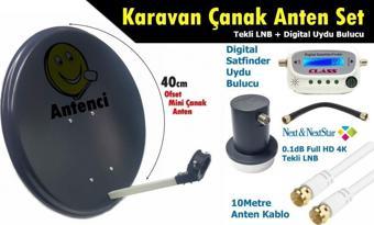 Antenci 40cm Karavan Çanak Anten Seti +Dijital Uydu Bulucu