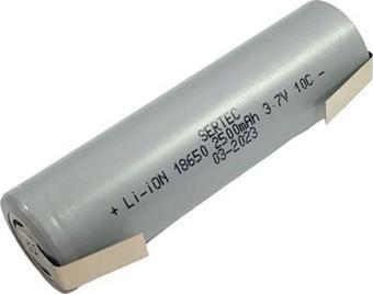 SERTEC Puntolu 18650 3.7V 2500mAh 10C Lion Şarjlı Pil 1Adet