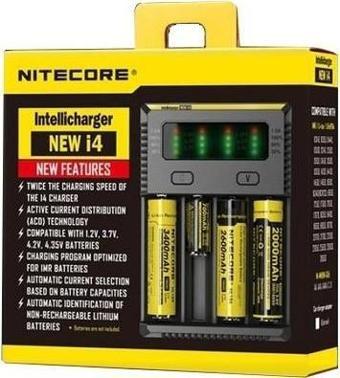 Nitecore i4 İntelli Charger Li-ion Universal Pil Şarj Cihazı 4Lü