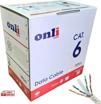 Onli 305Mt 23AWG UTP CAT6 Network Kablosu Gri