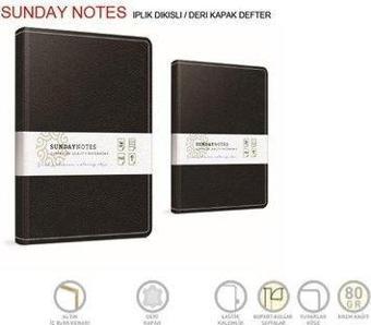 Gıpta Sunday Notes İp Dikişli Deri Kapak Defter 17 x 24 140 Yaprak Kare