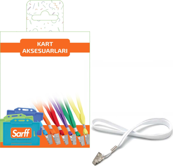 SARFF METAL KLİPSLİ BEYAZ EKO ASKI İPİ BLİSTER - 10ADET