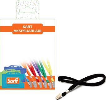 SARFF METAL KLİPSLİ SİYAH EKO ASKI İPİ BLİSTER - 10ADET