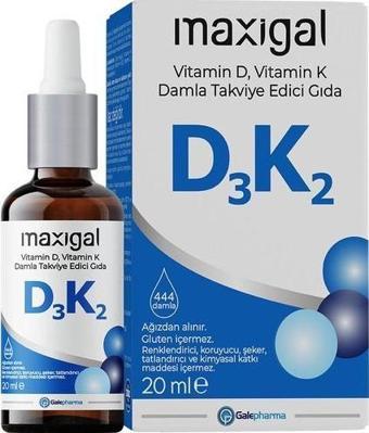 Maxigal D3 + K2 Vitamin Damla 20 Ml