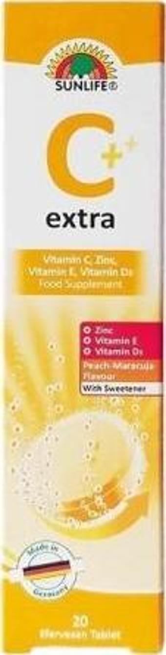 Sunlife Vitamin C Extra 20 Efervesan Tablet Şeftali Marakuya