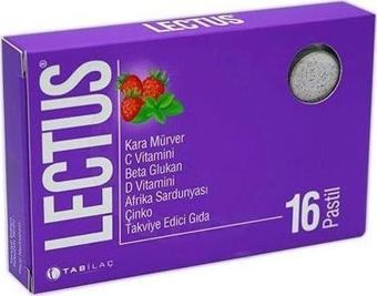 Tab İlaç Lectus Karamürver C Vitamini Betaglukan D Vitamini Afrika Sardunyası Çinko Pastil 16 'Lı