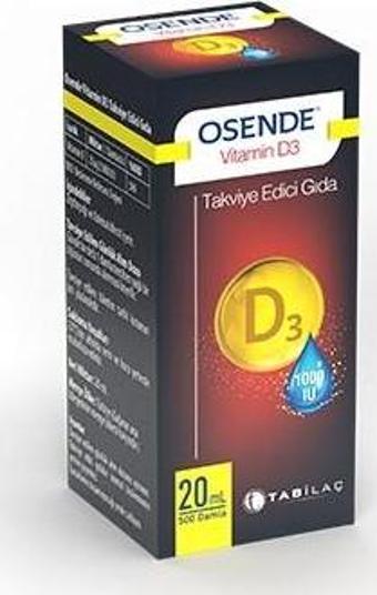 Tab İlaç Osende Vitamin D3 Damla 20Ml