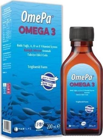 Omega 3 Balık Yağı Karışık Meyve Aromalı Takviye Edici Gıda 200 Ml