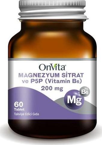 Onvita Magnezyum Sitrat Ve P5P Vitamin B6 200 Mg