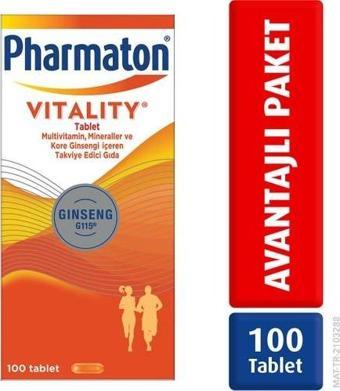 Pharmaton Vitality 100 Tablet - Ginseng G115, Multivitamin Ve Mineraller