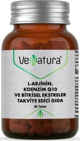 Venatura L-Arjinin Koenzim Q10 Ve Bitkisel Ekstreler 60 Tablet