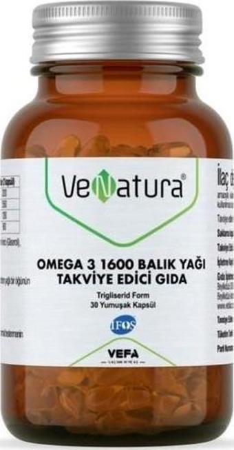 Venatura Omegra 3 Balık Yağı 1600 Mgr 30 Yumuşak Kapsül