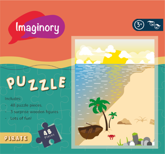 Imaginory Ahşap Figür Hediyeli Puzzle - Korsan