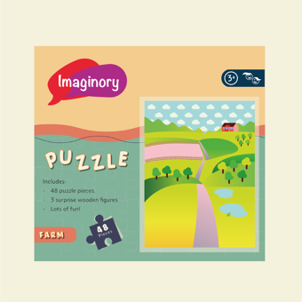 Imaginory Ahşap Figür Hediyeli Puzzle- Çiftlik