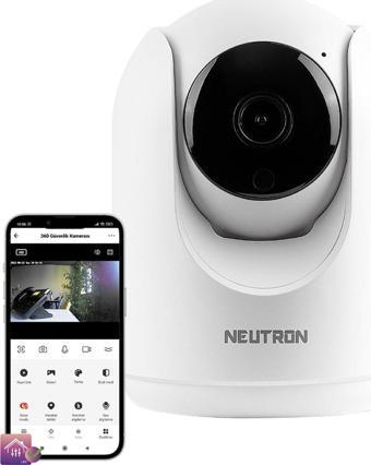 Neutron 360° Derece Dönebilen Kızılötesi Gece Görüşlü Ip Wifi Ev Güvenlik Kamerası Hd 1080p-app Ile Kontrol