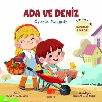 Ada ve Deniz Oyunlu Bahçede - Yapboz Kitabı - 16 Parçalı 7 Puzzle! - Serap Armutlu Acar - Uçan Fil