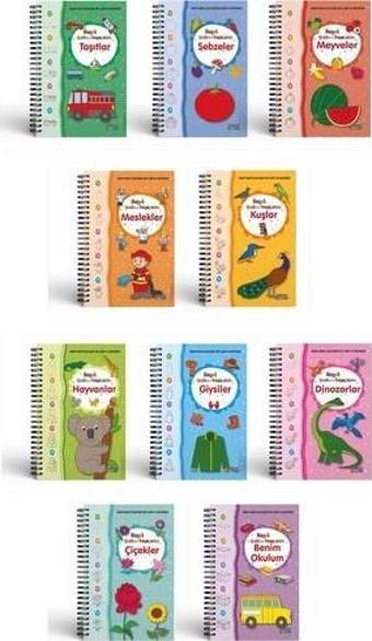 4E Spiralli Haydi Çizelim Boyayalım Serisi 10 Kitap 153-00-0334