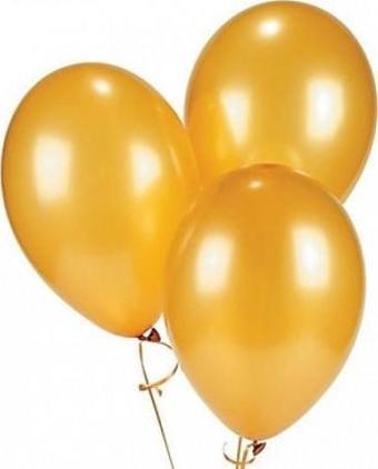 Balonevi Balon Metalik Altın Renkli 100 Lü (1 Paket 100 Adet)