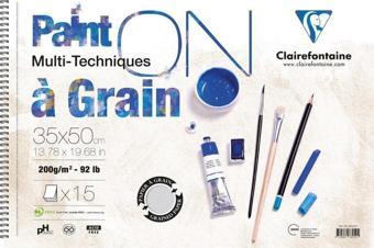 Clairefontaine Paint-On A Grain 35X50 Cm Çizim Blok 15 Yaprak 160 Gr Resim Pd966450