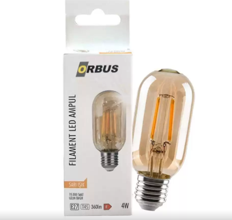 Orb-Ta45 4W E27 Amber Rustik 360 Lm Ampül