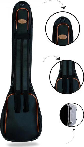 Donizetti Profesyonel Su Geçirmez 20 Mm Pedli Gigbag Kısa Bağlama Saz Kılıfı Siyah