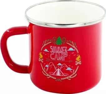 Orcamp Retro Emaye Kupa Bardak Kırmızı Summer Camp 330 cc