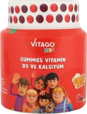 Vitago Kids Gummies D3 Vitamini, Kalsiyum Içeren 30 Adet Çiğnenebilir Gummy Jel