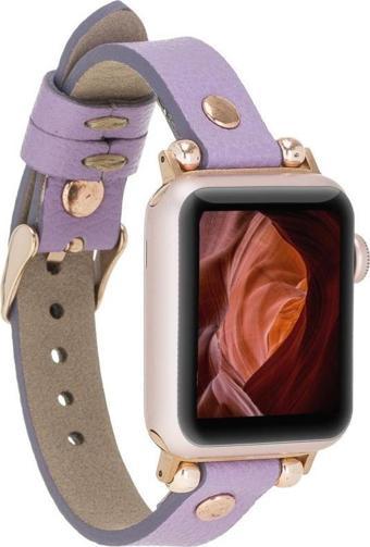 Bouletta Apple Watch Uyumlu Deri Kordon 38-40-41mm RT CP22 Lila