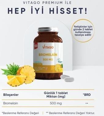 Vitago Bromelain 60 Tablet 500 Mg
