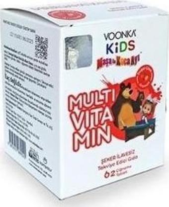 Voonka Kids Maşa İle Koca Ayı Multivitamin Çilek Aromalı 62 Tablet