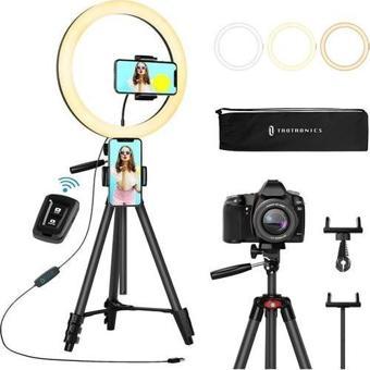 Taotronics TT-CL027 12” Ring Light Halka Işık 3 Renk 10 Kısıklık Ayarı 155 cm Uzayabilen Tripod 2 Telefon Tutucu